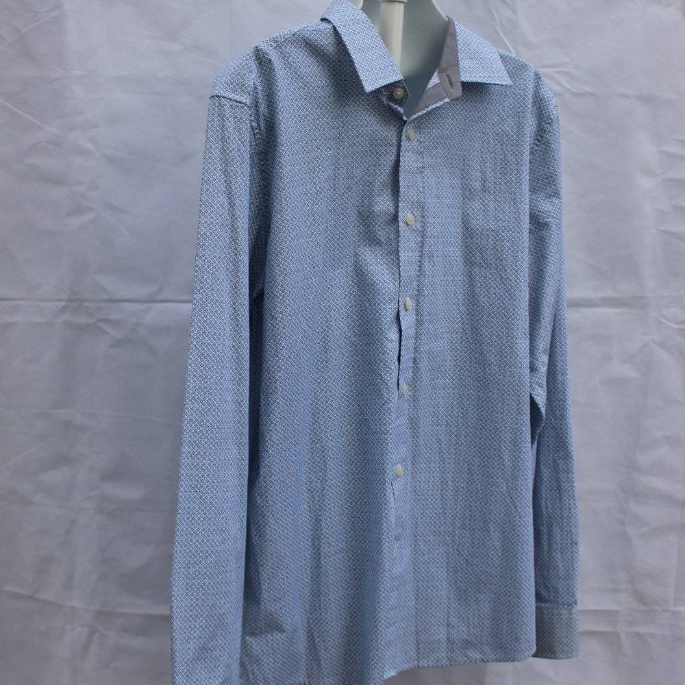 Michael Kors Men’s Classic Fit Long Sleeve Button Up Patterned Shirt Large - Picture 8 of 15